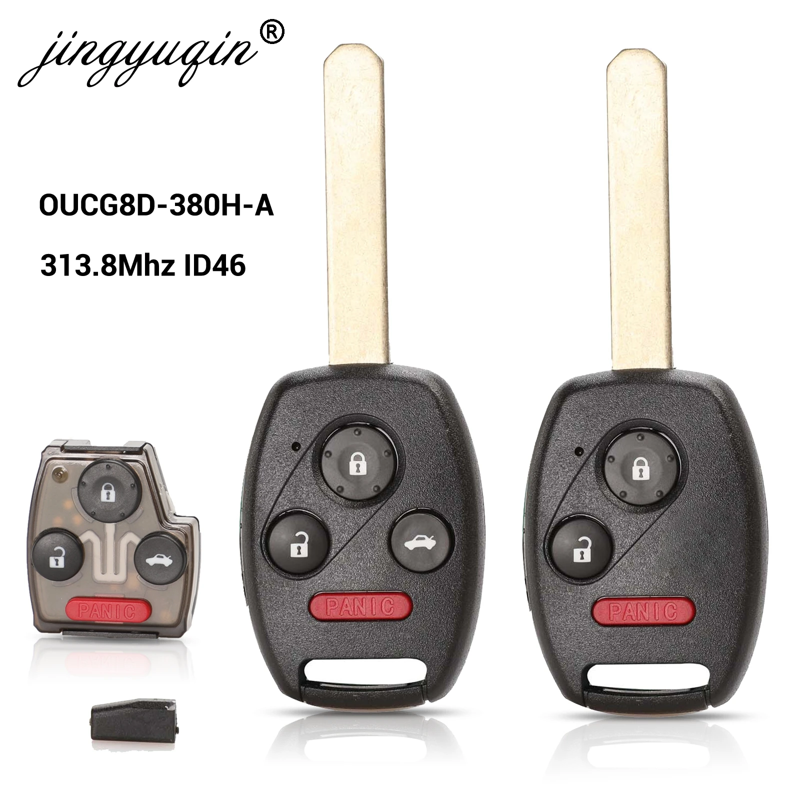 jingyuqin OUCG8D-380H-A 313,8 Mhz ID46-7941 Auto Daljinski Ključ za Honda Odyssey 2005-2010 Accord 2003-2007 3/4 Gumb Privezak za Upravljanje  Slika 0
