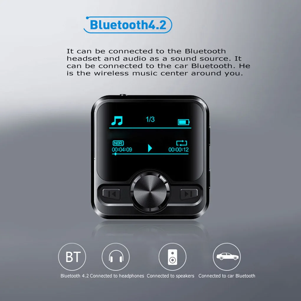 M9 Mini Bluetooth 4,2 Sportski Player HI FI MP3 Music Player Snimanje Zvuka IPX6 FM Radio Repeater 1,2 inčni Digitalni Prikaz Walkman Slika 1