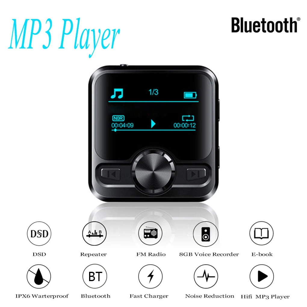 M9 Mini Bluetooth 4,2 Sportski Player HI FI MP3 Music Player Snimanje Zvuka IPX6 FM Radio Repeater 1,2 inčni Digitalni Prikaz Walkman Slika 5