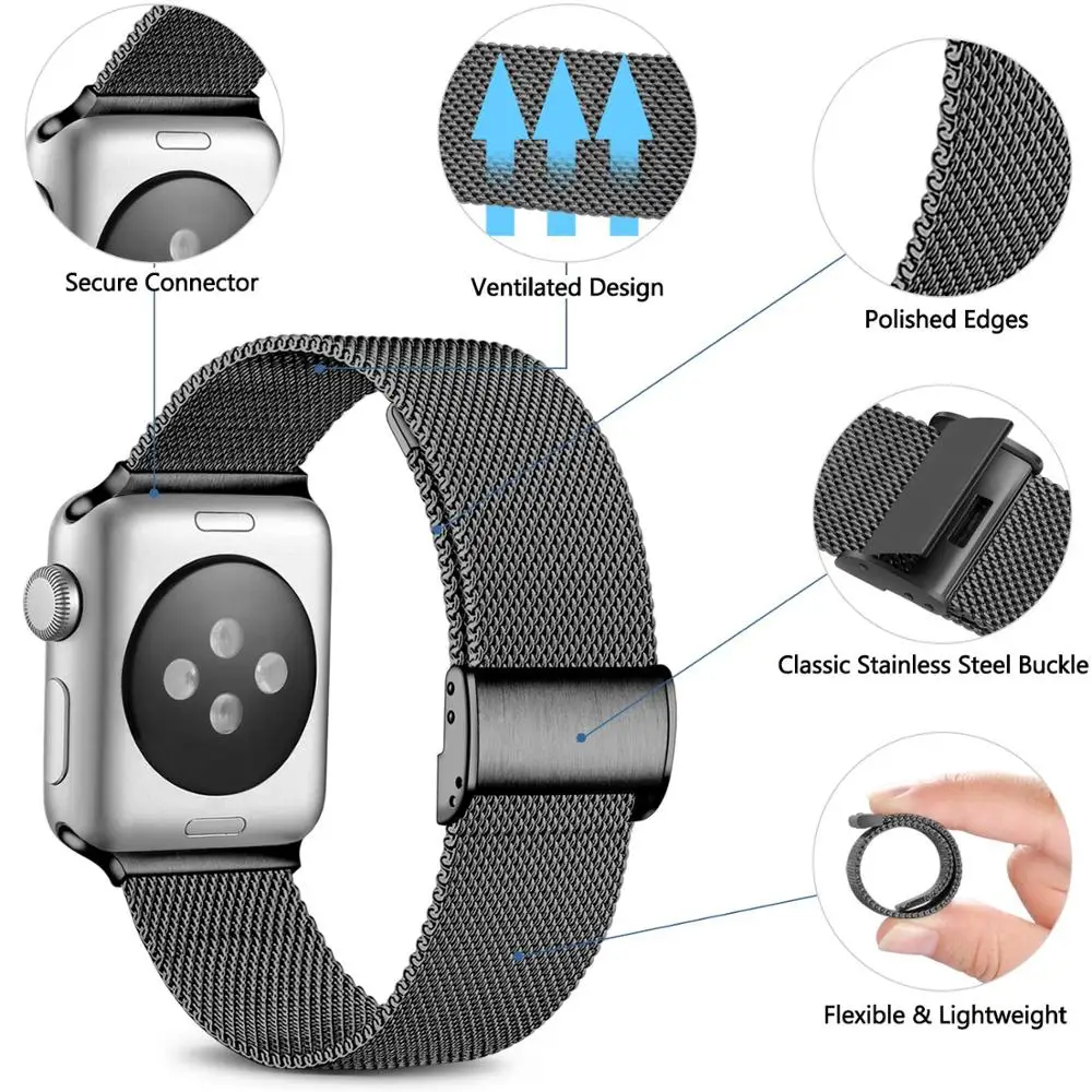 Milan remen Za Apple watch 6 band 44 mm 40 mm iWatch band 42 mm 38 mm Metalna narukvica od nehrđajućeg čelika za Apple Watch 5 4 3 2 SE Slika 2