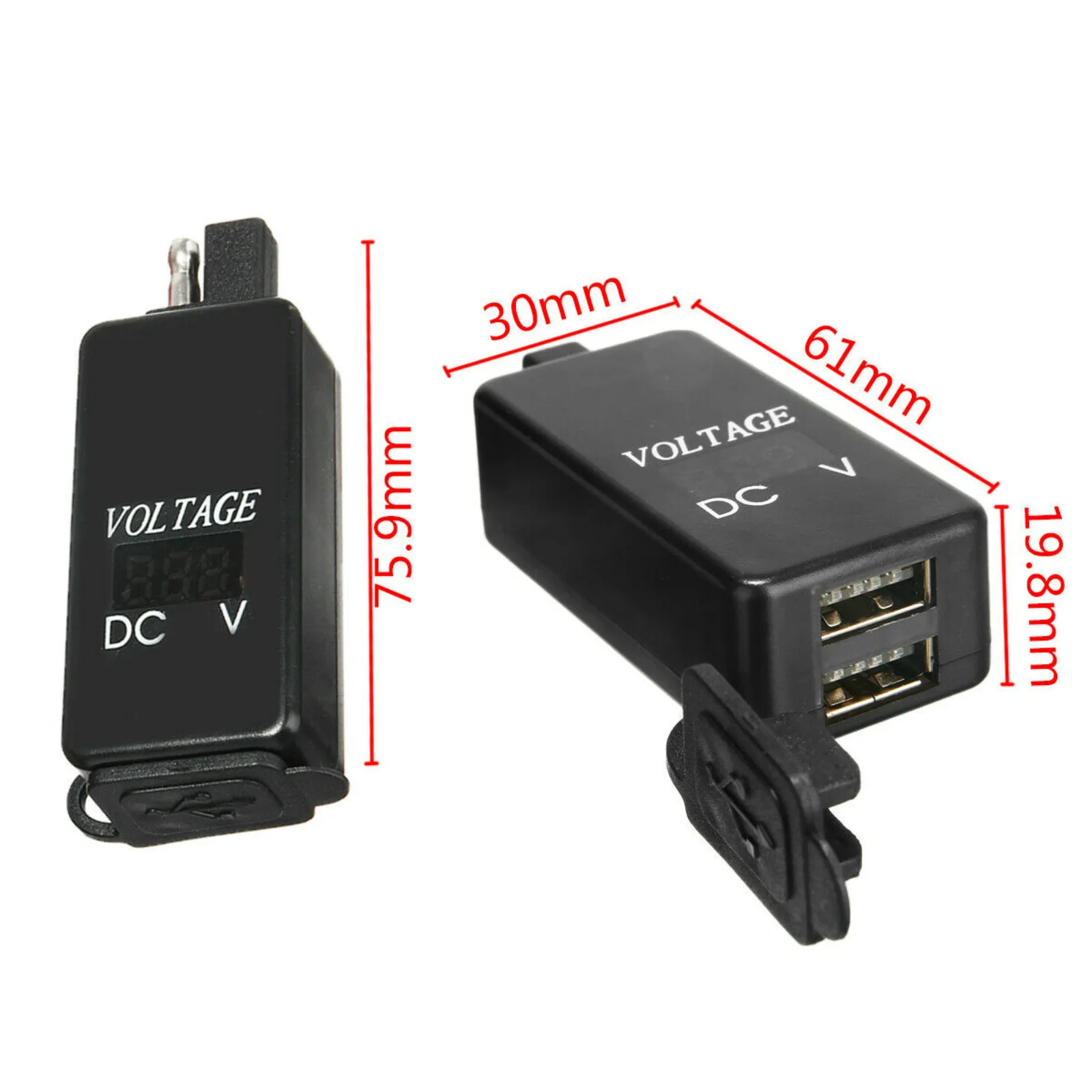 Motor SAE USB Adapter Kabel Voltmetar USB Punjač Vodootporan Brzo Punjenje Telefona GPS Ploteri Pribor Za Motocikle Slika 1