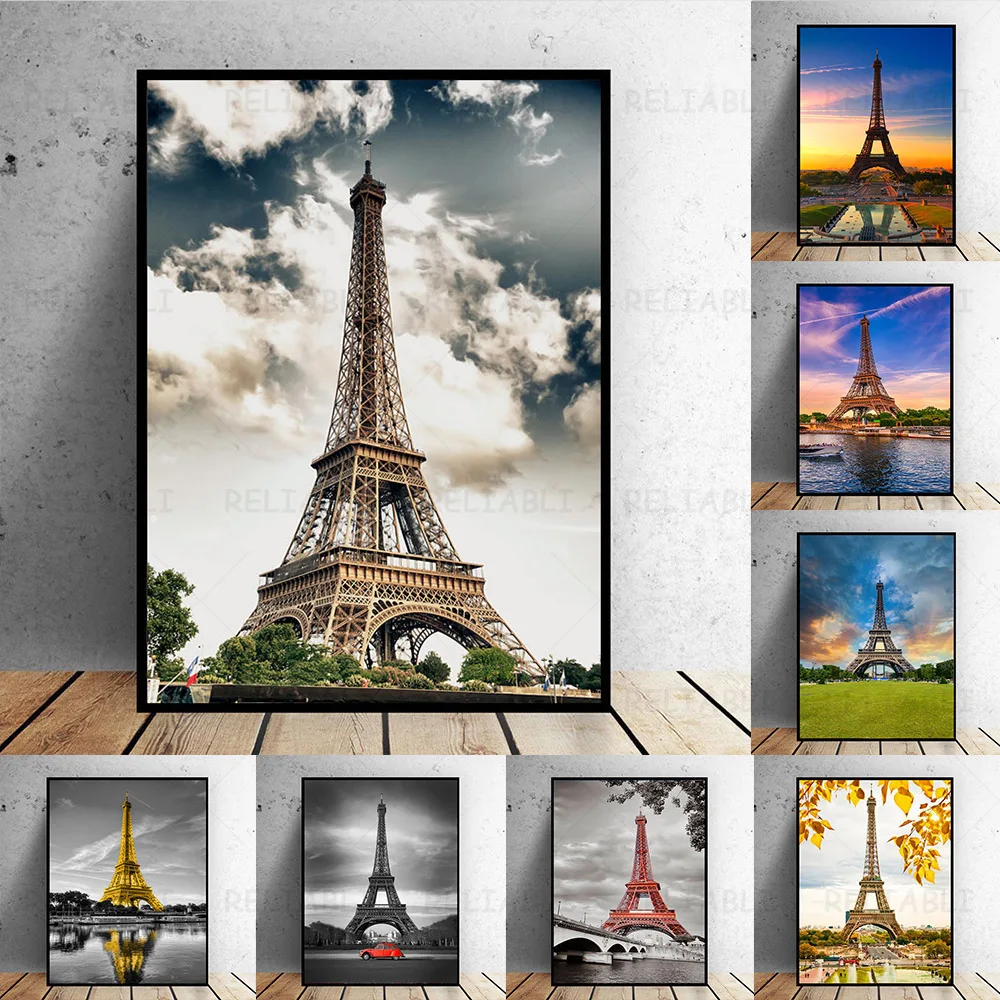 Skandinavski Pariz-Eiffelov Toranj Platnu Modularni Plakati i Grafike na Zidu za Dnevni boravak Uređenje Doma Bez Okvira Slika 0