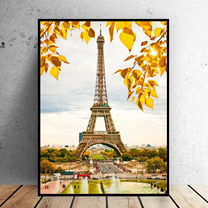 Skandinavski Pariz-Eiffelov Toranj Platnu Modularni Plakati i Grafike na Zidu za Dnevni boravak Uređenje Doma Bez Okvira Slika 2