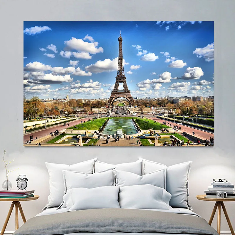 Skandinavski Pariz-Eiffelov Toranj Platnu Modularni Plakati i Grafike na Zidu za Dnevni boravak Uređenje Doma Bez Okvira Slika 4
