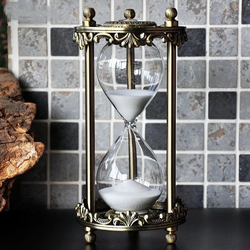 Stare metalne Umetnut kristalno pješčani sat sa vremena na 30 minuta kreativni ukras ukras kuće Slika 3