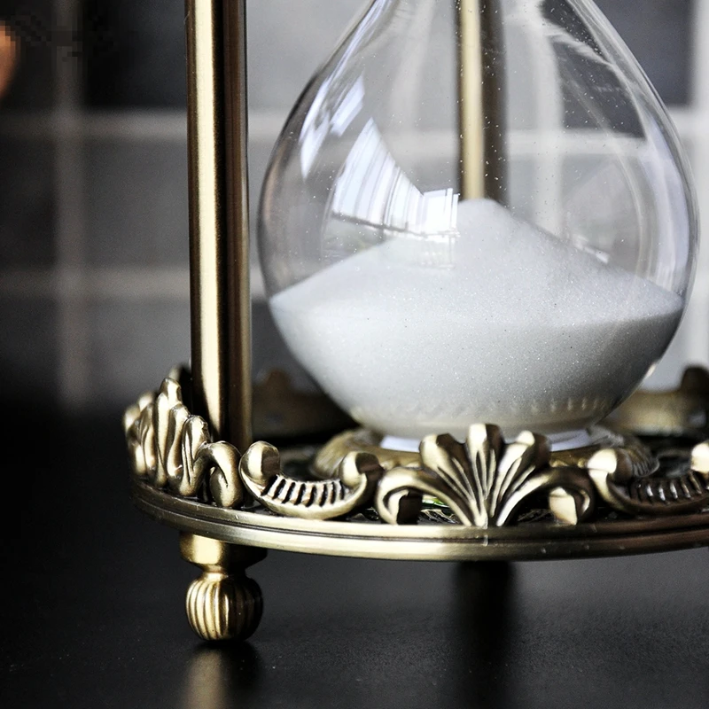 Stare metalne Umetnut kristalno pješčani sat sa vremena na 30 minuta kreativni ukras ukras kuće Slika 4